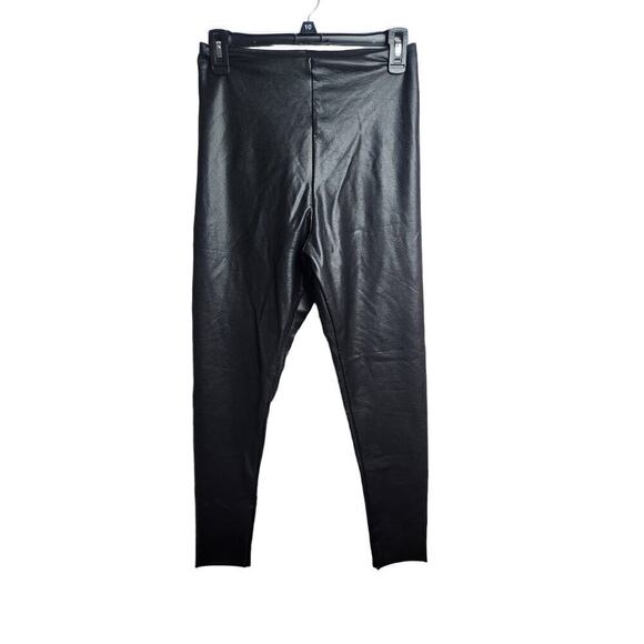 Commando Faux Leather Leggings black sz L 4 way stretch light compression sexy - Picture 1 of 8